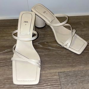 Zara Square Toe Sandal Heel